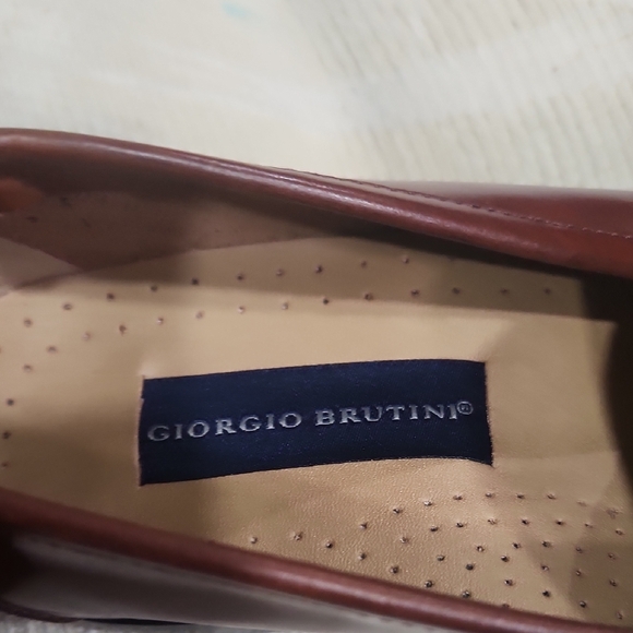 New Giorgio Brutini Brown Leather Slip-On Loafers with Tassels main image 4